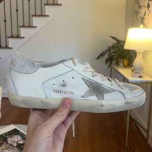Brand New Golden Goose Superstar Sneaker Size 39 White/Cream/Silver